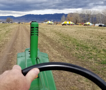 Driver view from hayride